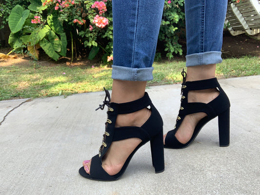 Strutting Lace Up Heels